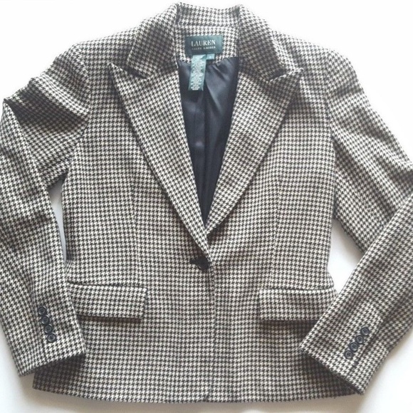 ralph lauren houndstooth blazer